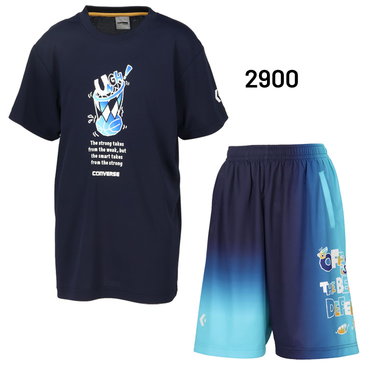  Converse Junior short sleeves T-shirt shorts top and bottom CONVERSE Kids wear 130-160cm child clothes Mini bus basketball wear /CB441354-CB441854