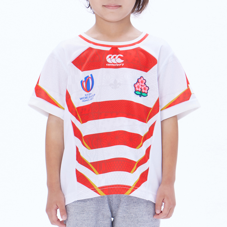  canterbury детский копия рубашка регби Япония представитель Kids Japan Home джерси 100cm 120cm 140cm ребенок 2023 год /RGJ33982WC[2023WF]