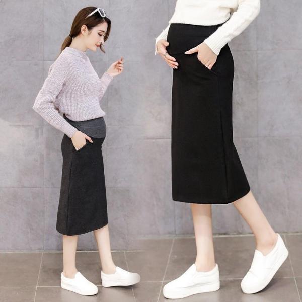  maternity skirt adjustment possible production front postpartum .. pregnancy mi leak height skirt mama skirt knees height autumn clothes lady's autumn skirt autumn winter maternity wear . parcel skirt 