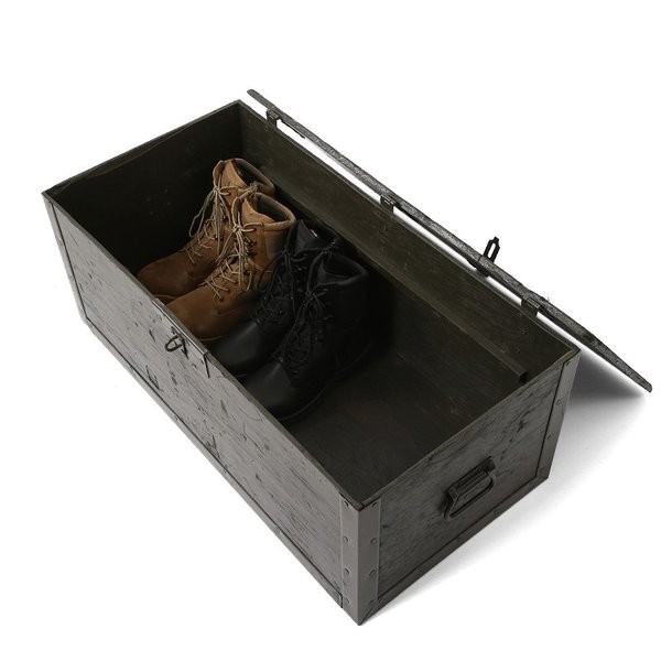  the truth thing USED the US armed forces G.I. foot locker wood box military shoes box interior antique Vintage stylish [ individual postage 160][ coupon object out ][T]