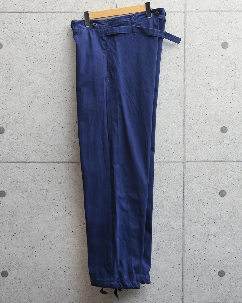  the truth thing USED Germany army herringbone tsu il blue work pants men's military pants army bread military uniform army mono futoshi . largish wide discharge goods [ coupon object out ][I]