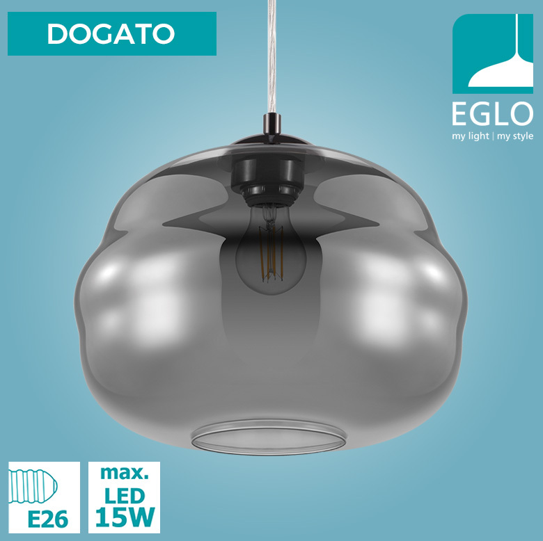 LEDペンダントライト EGLO DOGATO 32.8cm ブラッククリアー 204425J