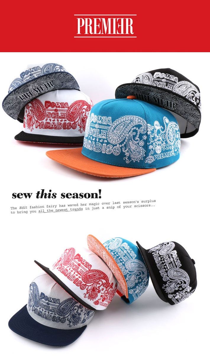 キャップ ローキャップ 帽子 スナップバック PREMIER ペイズリー柄