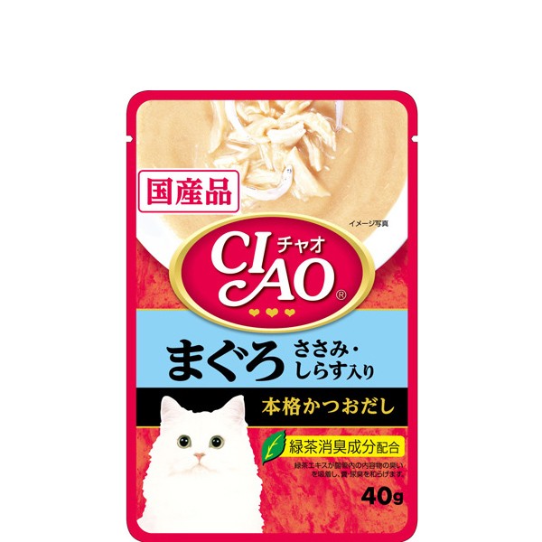 いなばペットフード CIAO パウチ まぐろ ささみ・しらす入り IC-202 40g×16個 CIAO（いなばペットフード） 猫缶、ウエットフードの商品画像