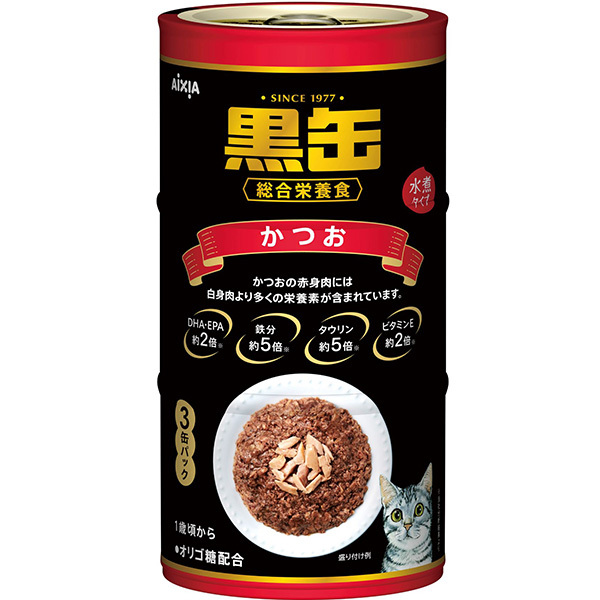 黒缶3P かつお 480g（160g×3缶）×18セットの商品画像