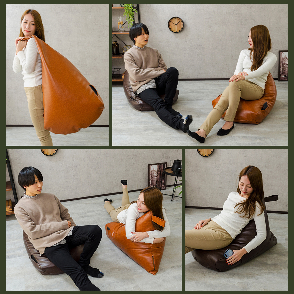  beads cushion cushion triangle made in Japan supplement "zaisu" seat triangle cushion person .dame. make .. sause floor cushion leather 