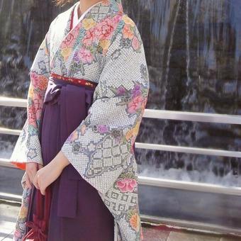  церемония окончания 3 позиций комплект круг мытье [ кимоно с длинными рукавами * hakama * нижняя рубашка. 3 пункт ]