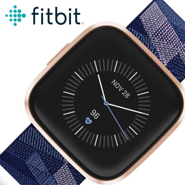 Fitbit Fitbit Versa 2 スペシャルエディション ネイビー ＆ ピンク ウーブン/カッパーローズ Fitbit Versa スマートウォッチ本体の商品画像