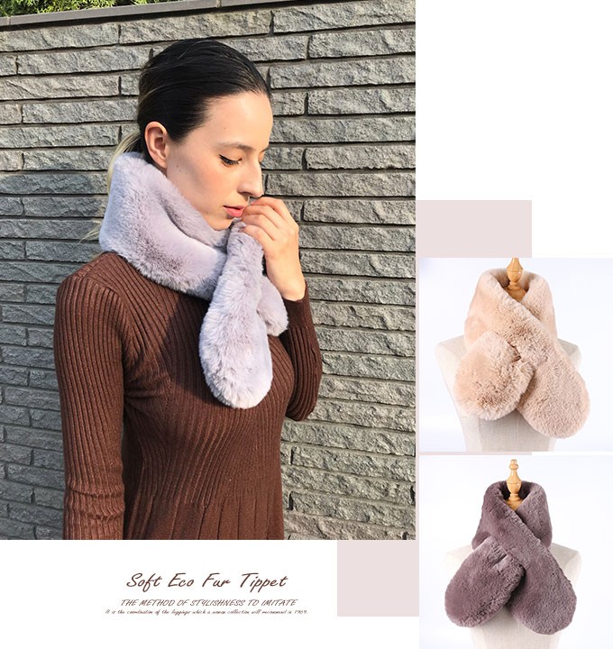  muffler lady's fur autumn winter autumn winter fur muffler stole tippet protection against cold thick soft warm 