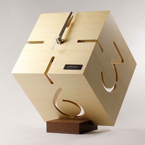 ヤマト工芸 PUZZLE STAND TYPE M（置き時計）シナ材 YK09-106-a（ナチュラル） 置き時計の商品画像