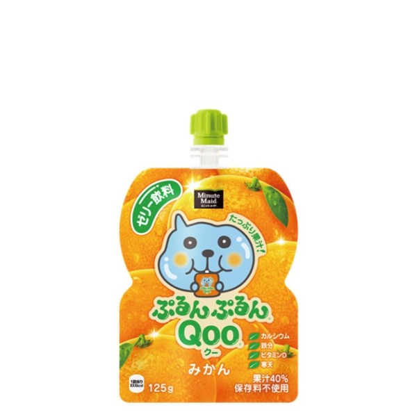 Coca Cola ミニッツメイド ぷるんぷるんQoo みかん 125g パウチ × 90個 Qoo ぷるんぷるんQoo ゼリー飲料の商品画像