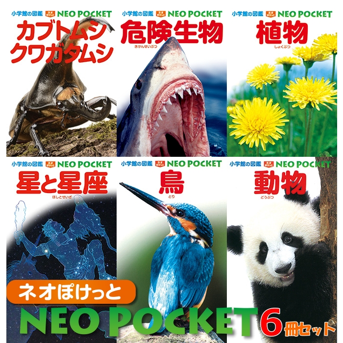  Shogakukan Inc.. иллюстрированная книга NEO POCKET Neo .... опасно живое существо жук-носорог жук-олень звезда . звезда сиденье птица растения животное 6 шт. комплект Shogakukan Inc. 