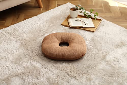 ikehiko cushion jpy seat plain simple mocha Brown approximately 43cm circle #9296719