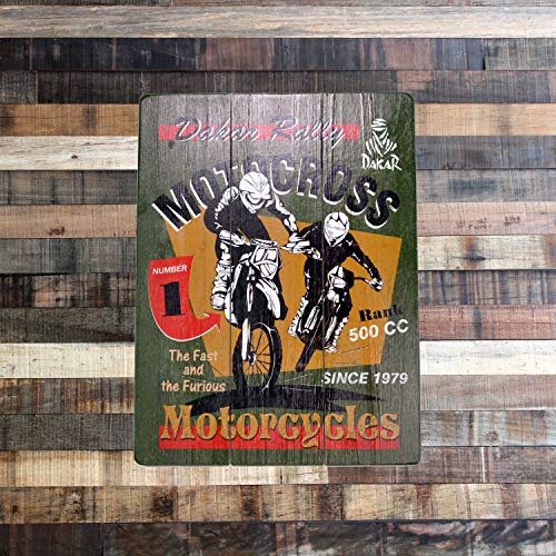 [USA american design ]MOTORCYCLE MOTOCROSS motocross garage garage autograph board Vintage Biker interior 