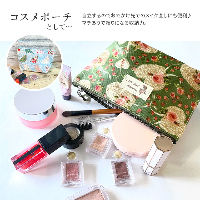  pouch case largish lining attaching stylish travel pouch make-up pouch easy to use high capacity make-up pouch simple cosme floral print gift tdm summer 