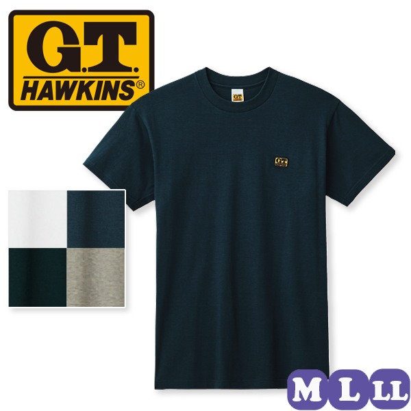 t рубашка мужской короткий рукав Gunze G.T.HAWKINS Hawkins футболка круглый вырез вырез лодочкой хлопок 100% HK2113B M/L/LL. поэтому .