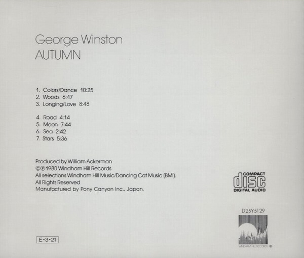  George * Winston George Winston /o-tamAutumn / 1989.03.21 / 1980 год произведение / D25Y-5129
