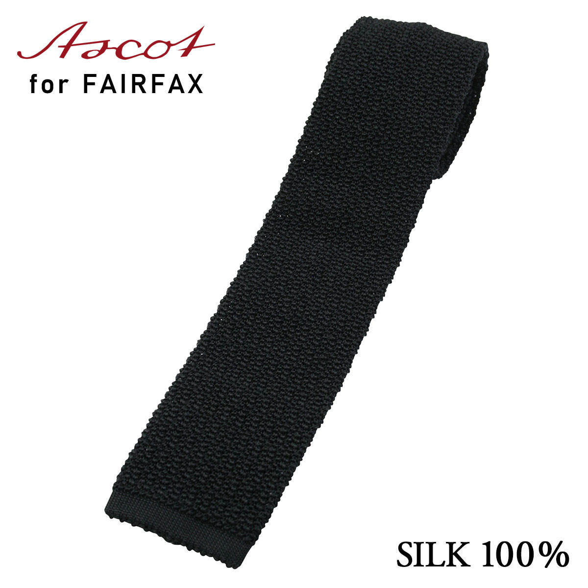  галстук бизнес бренд feafaksFAIRFAX стоимость доставки * комиссия за наложенный платеж бесплатный ASCOT черный solid вязаный галстук | праздник . свадьба подарок мужской 