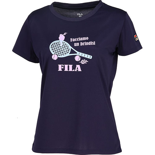 [SALE] filler convention sale graphic T-shirt toli. tennis racket pattern VL2795-20 FILA LS lady's 24SS