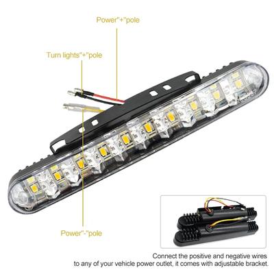 2 piece 6000K 12V LED daytime running spotlight DRL Drive Turn signal foglamp white amber off-road SUV car truck 4WD