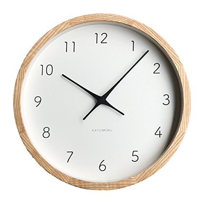 加藤木工 muku round wall clock 7 電波時計 km-60NRC（ナチュラル