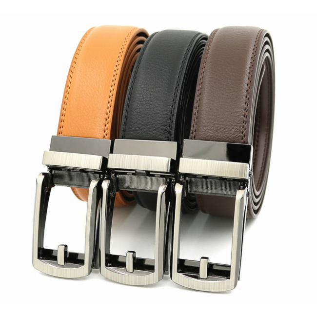  belt men's original leather hole none leather auto lock less -step adjustment belt hole none belt gentleman belt business ..