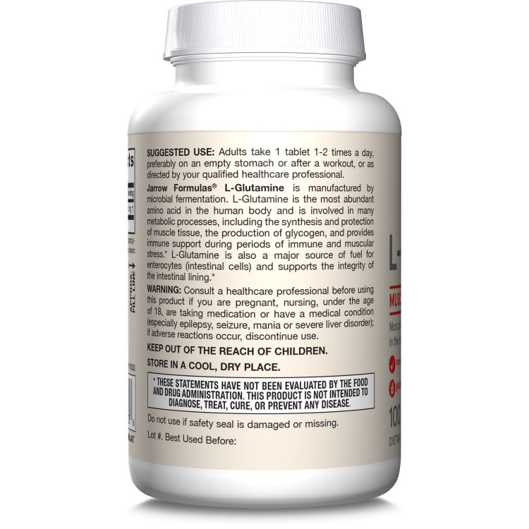 ja low Formula zL- glutamine 1000mg 100 bead tablet Jarrow Formulas L-Glutamine 100TABS supplement supplement 