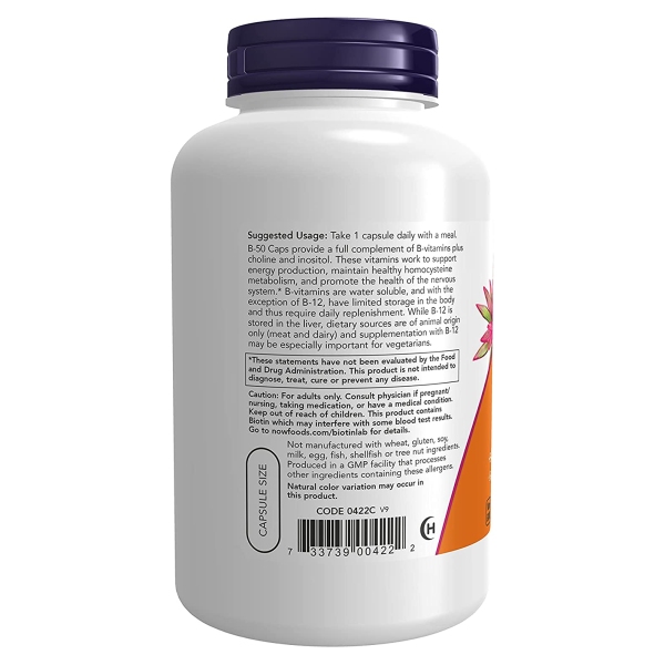nauf-zB-50 supplement 250 bead NOW Foods vitamin B group 11 kind folic acid niacin biotin punt ton acid 