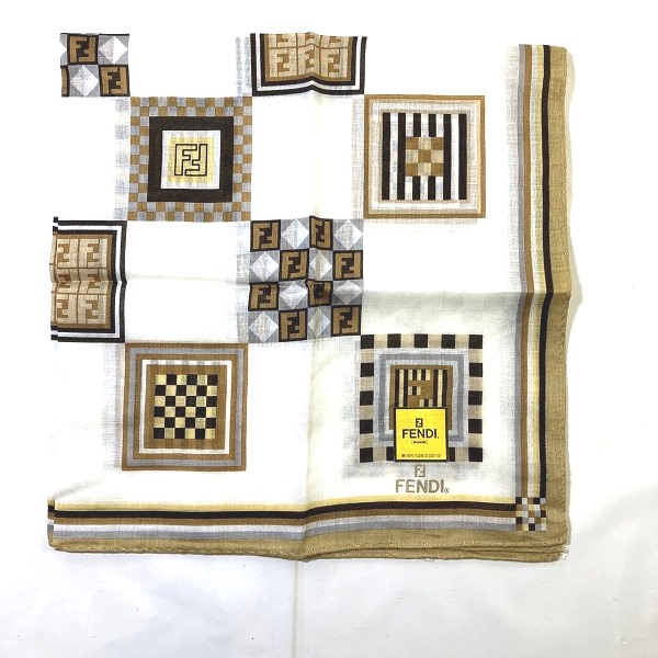  Fendi FENDI square pattern brand small articles handkerchie unisex used 