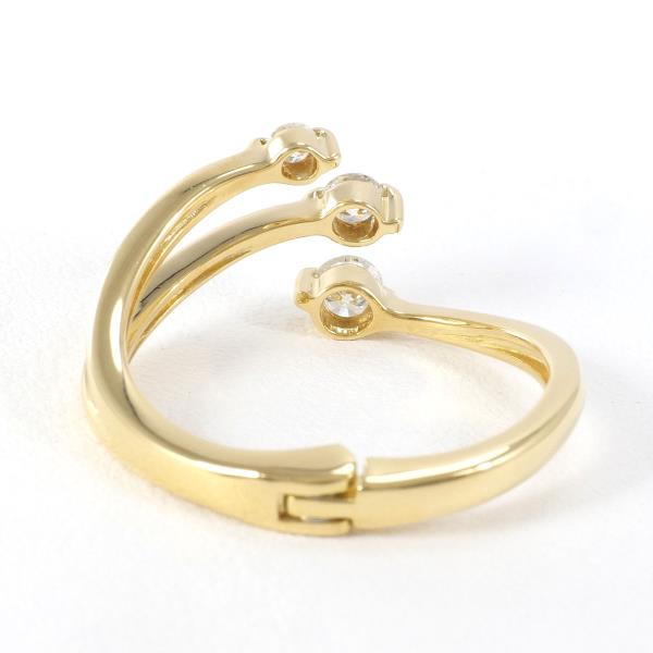 K18 18 золотой YG желтое золото шарф кольцо diamond 0.30 полная масса примерно 3.9g