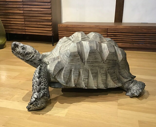 甲羅の大きな亀(ゾウガメ) 陸亀 インテリア 置物 オブジェ 送料無料の
