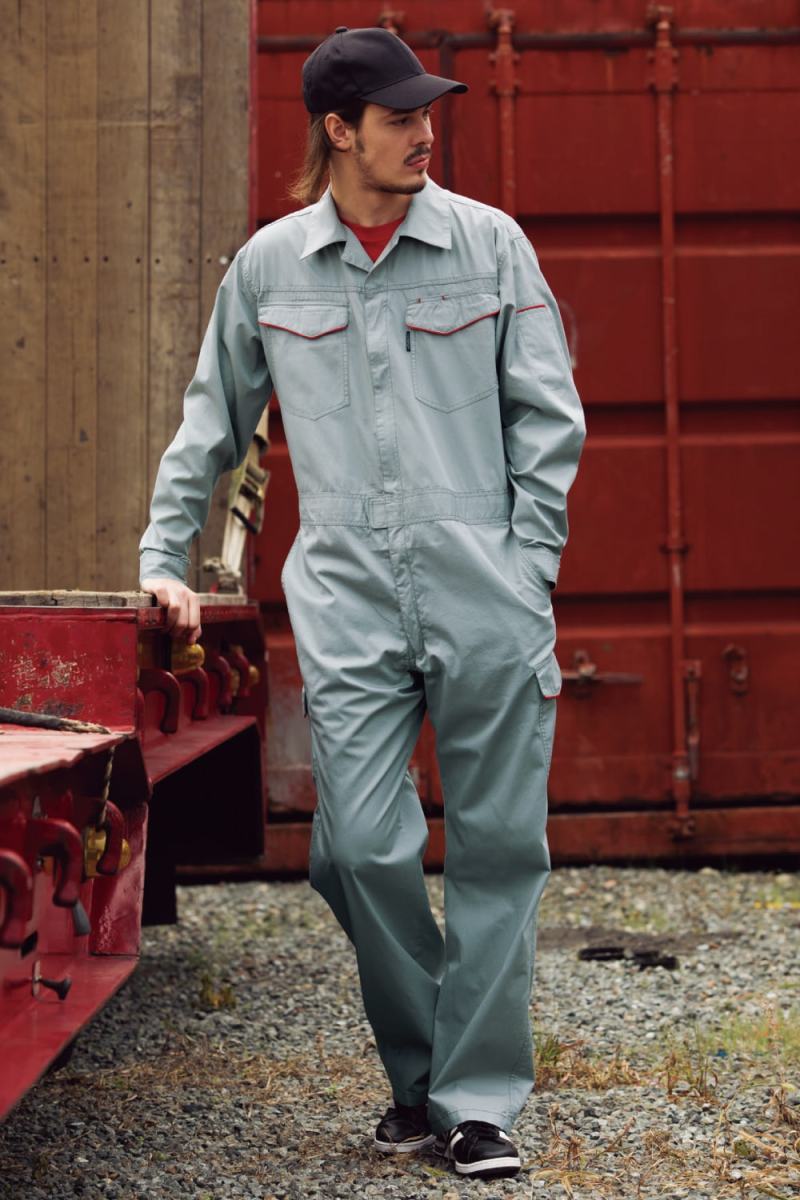 送料関税無料 大きいサイズ クレヒフク 作業服 春夏 半袖 ピットスーツ つなぎ メンズ Kr403 Kure 作業着 かっこいい おしゃれ 3l 4l 5l Fucoa Cl