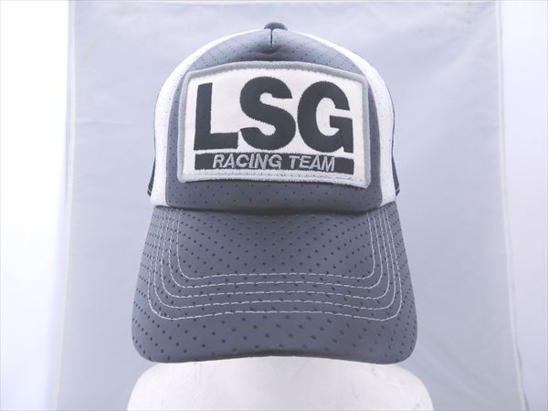  original mesh cap LSG RACING TEAM leather manner .. black mesh 2554*