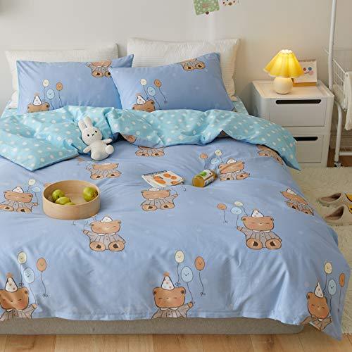 好きに Layenjoy 海外から直輸入 トイベア かわいい動物柄掛け布団カバ ブルーの寝具 ドット バルーン カートゥーン コットン100 クイーン 掛け布団カバーセット 布団 寝具 Www Reinnec Cl