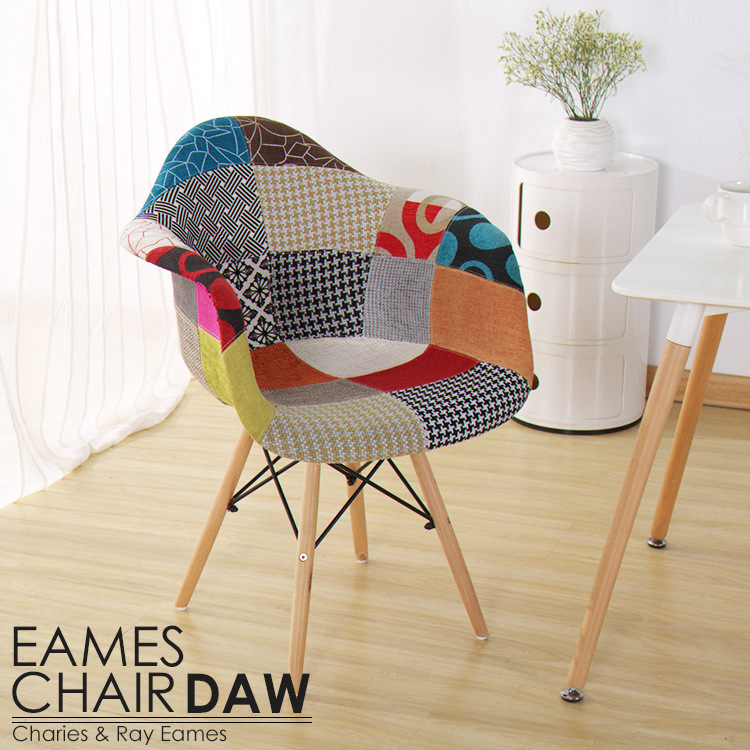  dining chair Eames DAW arm shell chair tree legs designer's furniture Eames chair Northern Europe taste patchwork EM-10