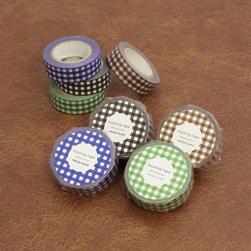  маскировочная лента PAPIER PLATZpa Piaa Platz k отсутствует оригинал маскировочная лента Check Black( проверка черный )15mm×10m 72-040