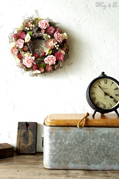  lease Mauve Pink Wreath dry flower ( ornament flower stylish entranceway decoration handmade wall decoration )