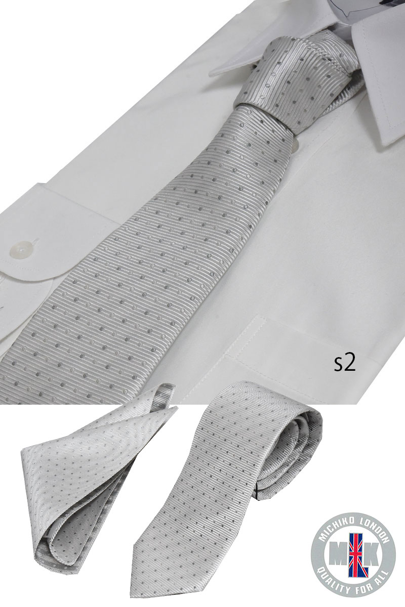  галстук свадьба pocket square комплект бренд модный шелк 100% сделано в Японии Michiko London MICHIKO LONDON серебряный формальный 