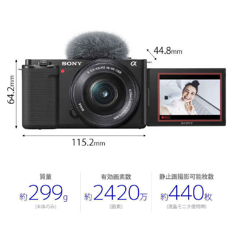  Sony SONY беззеркальный однообъективный камера VLOGCAM двойной zoom линзы комплект черный ZV-E10Y