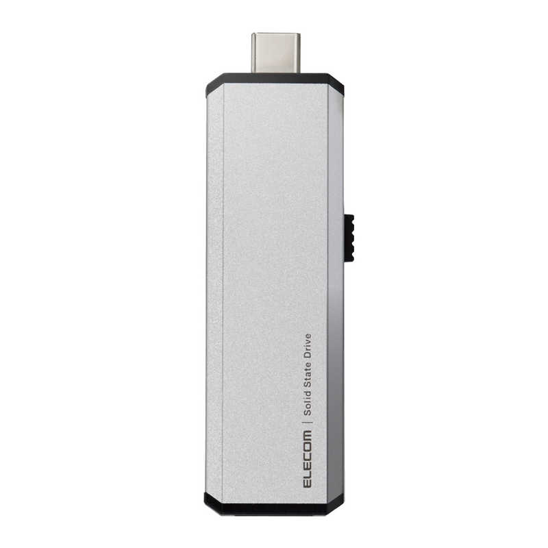  Elecom ELECOM SSD установленный снаружи 500GB USB3.2 Gen2.. максимальный 600MB/ секунд миниатюрный раздвижной высокая скорость ударопрочный Type C ×1 USB A ×1 серебряный ESD-EWA0500GSV
