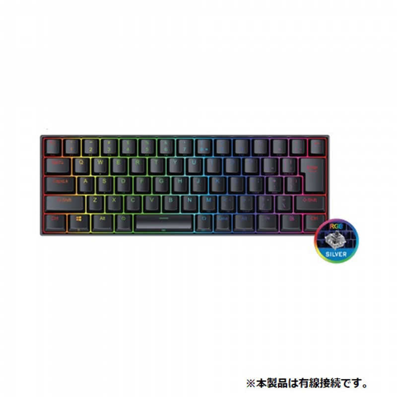 ITPROTECHge-ming keyboard REDRAOGN black ( Japanese arrangement /60% silver axis / mechanical RGB) K630RGB-JPTI