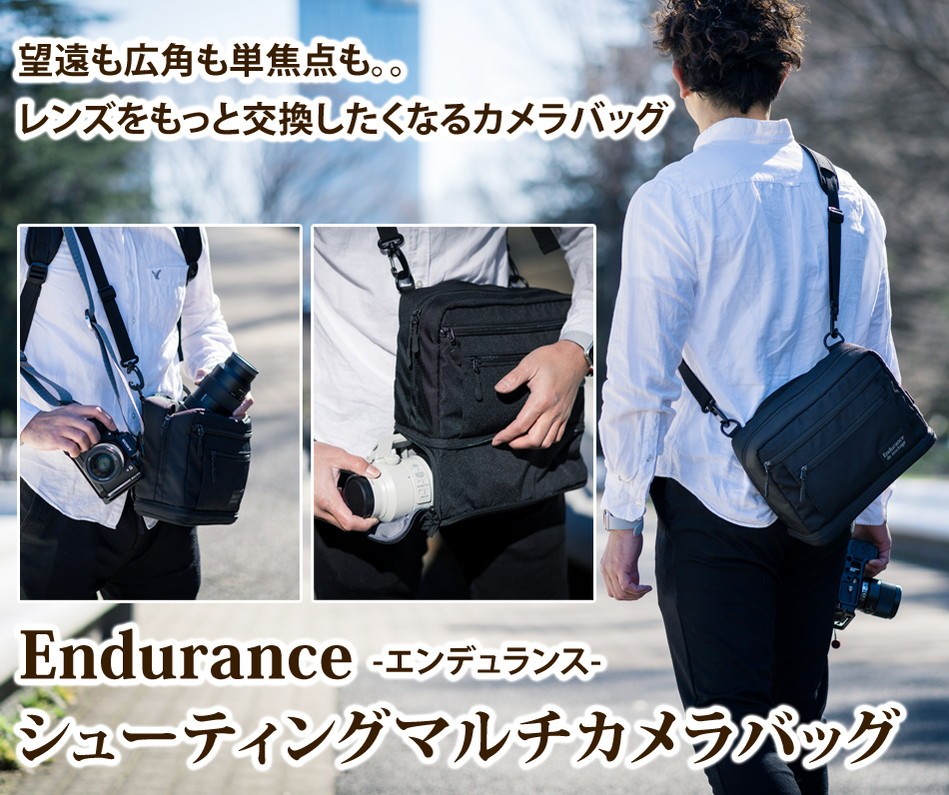 ビーハーフ Endurance カメラバッグ 2気室構造 ロールトップ リュック