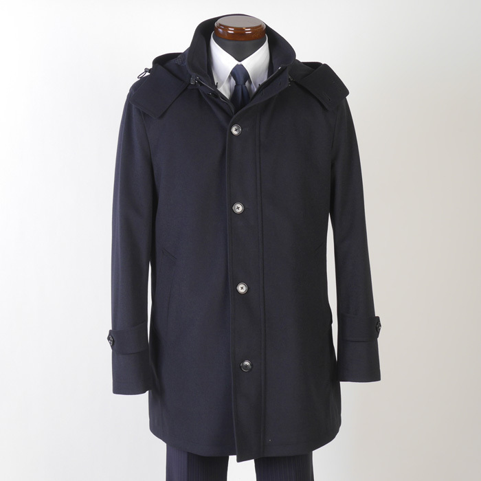 S M L LL 3L スタンドカラー フード付き コート メンズ多機能性 特殊