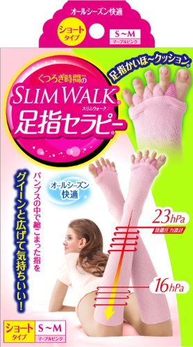  slim walk pair finger Sera pi-( all season for ) Short type S-M size marble pink (SLIM WALK,split open-toe s