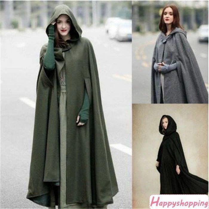  mantle lady's mantle coat long autumn winter mantle front open woman trench coat cape coat long coat with a hood . cape 