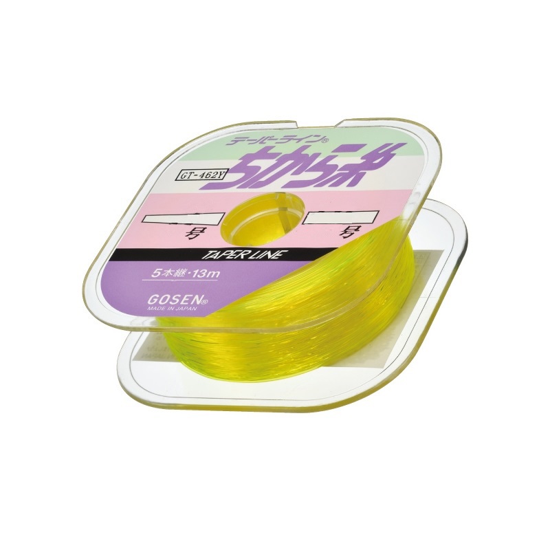 GOSEN テーパーライン ちから糸 5本巻 3～12号（黄緑） 釣り糸、ラインの商品画像