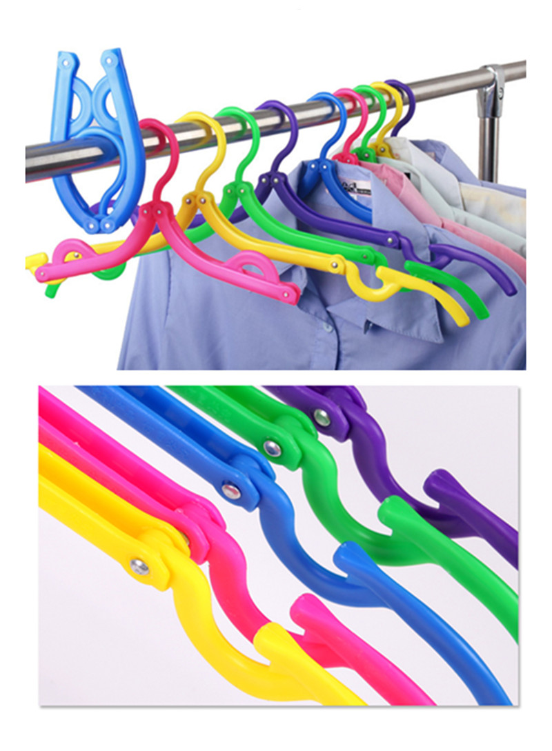  free shipping laundry convenience goods folding hanger 5 pcs set ( color : black, yellow, pink, blue, green )