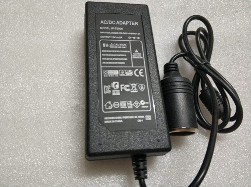  free shipping AC-DC conversion adaptor 12V/5A cigar socket type converter car refrigerator / car shaver / car supplies . house also possible to use in-vehicle charger 