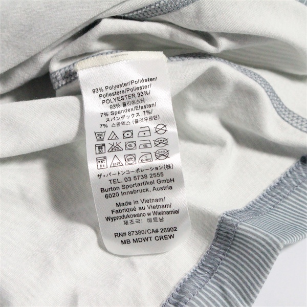 прекрасный товар BURTON First Layer Men's Midweight Crew размер L [ б/у ] сноуборд сноуборд Barton First re year нижний одежда мужской 