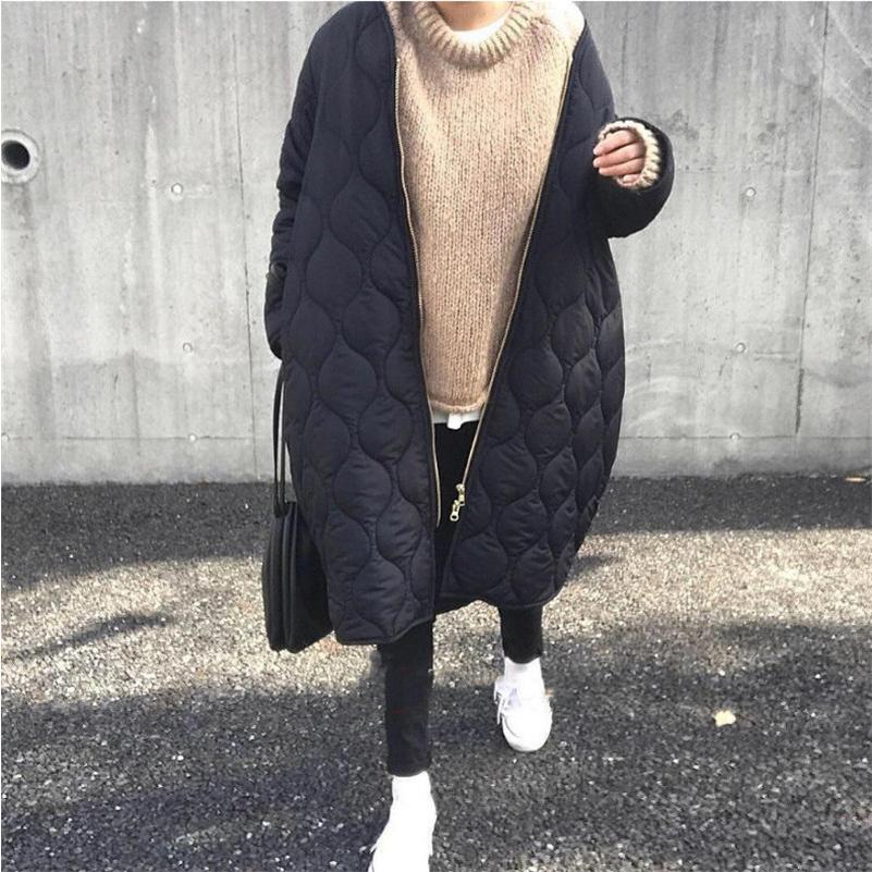  cotton inside jacket lady's blouson down coat long height quilting down jacket cotton inside coat jacket jumper warm outer 